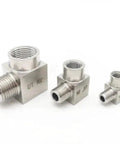 Stainless Steel Hose Adapter And Tap Connector Kit With BSP Threads Pro Grade Heavy Duty Elbow Fittings High Pressure Pipe Connector Male To Male And Female To Female One Eighth To One Inch, stainless adapters