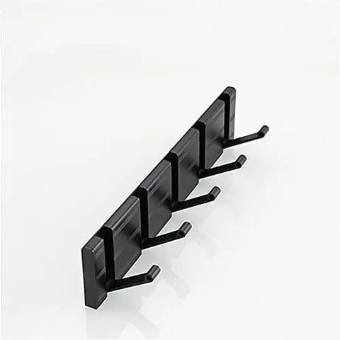 Solid Gold Wall Mounted Coat Hooks For Bathroom And Living Room Heavy Duty Aluminum Clothes Hangers Easy Space Saving Storage Solution on black background.