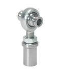 Rock Solid Chromoly Weld In Rod End Heim Joint Kit With 1.5 Inch Outer Diameter Steel Tubing close-up of joint with chromoly finish.