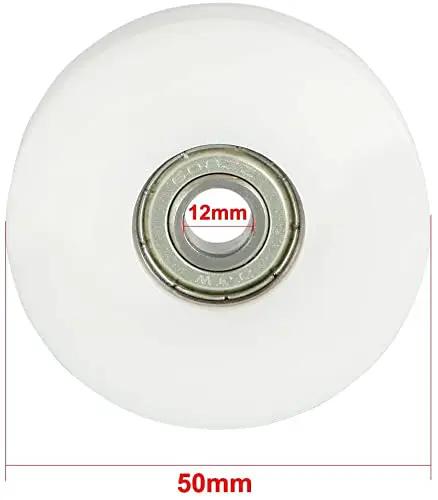 Pro Grade Deep V Groove Guide Bearing Pulley With Solid Metal And Nylon Build crafted for butter smooth rail glide 50mm diameter with 12mm bore.