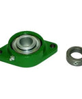 Heavy Duty Housed Tapered Roller Bearing Built Tough As Nails For Non Driven Wheels Handles Radial And Axial Loads Smooth Ride Guarantee with green housing.