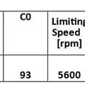 Data chart showing specifications for Top Shelf Hybrid Ceramic Deep Groove Ball Bearing 6220 C3 Sized 100 X 180 X 34 mm.