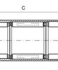 Schematic of Heavy Duty One Way Needle Bearing Clutch Roller Drawn Cup 30X37X30MM HFL3030 showing dimensions and design features.