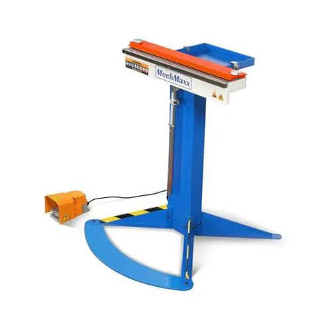 24 Inch Industrial Magnetic Pan And Box Heavy Duty Sheet Metal Brake Workhorse with Electro Magnetic Clamping System in blue