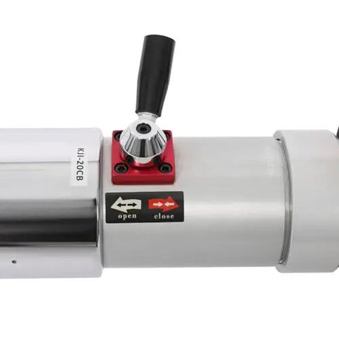 Close-up view of the hydraulic mechanism for the Straight Up Badass 360 Rotating Hydraulic Spreaders And Shears tool.
