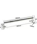 Diagram of Stainless Steel Gate Handle 22 Cm Long 2 Pack Barn Door Pull Hardware showing dimensions and mounting holes.