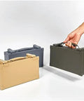 Slick Trunk Tool Box In Arsenal Gray Compact Cargo Hack For Daily Drivers And Weekend Warriors Secure Locking Automotive Storage Case tight fit, holding case.