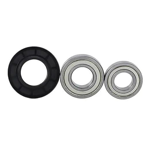 Premium Washer Washing Load Seal Bearing Kit Samsung Front Load Repair Parts, including two stainless bearings and rubber seal.