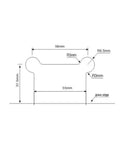 Dimensions for Heavy Duty Wall To Glass Shower Screen Hinges For Frameless Bathroom Doors, 58mm x 37.5mm stainless steel design.