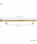 Heavy Lifter Crystal Cabinet Handles Set Of Two Dang Sturdy Zinc Alloy Gold Drawer Pulls And Knobs Wardrobe Furniture Hardware Sweet Shine Modern Home Upgrades Clean Vibe, 280mm long pull with gold finish.