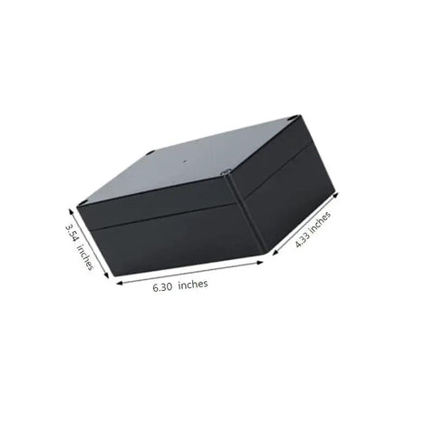 Top Shelf Abs Electrical Enclosure For Hardware Builders With Four M16 Cable Glands IP65 Waterproof Junction Box Black Dustproof Heavy Duty Project Storage Case with dimensions 6.30x4.33x3.54 inches.
