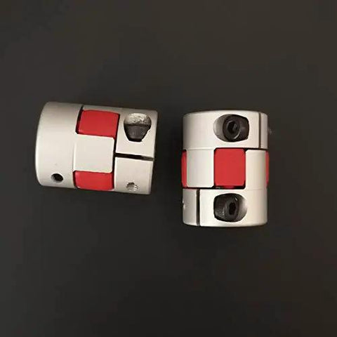Two Pack Five Millimeter To Eight Millimeter Shaft Coupling Aluminum Twenty Five Millimeter Long Twenty Millimeter Outer Diameter