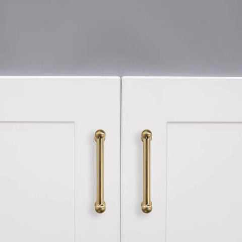 10 Pack Of 5 Inch Hole Center Champagne Bronze Cabinet Pulls Freakin Sturdy Heavy Duty Drawers And Dresser Handles Warm Brass Kitchen Cupboard Hardware Set on white cabinets.