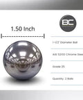 Get Top Shelf Performance With These Bad Ass High Precision G Twenty Five Grade Chrome Steel Ball Bearings Measuring One Point Five Inch In Diameter Hot Forged For Ultimate Durability And Reliability Perfect For Heavy Duty Applications - 1.5 inch chrome steel ball.