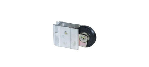 Heavy Duty Nylon Patio Sliding Door Roller With Precision Bearing Wheels For Quiet Smooth Operation That Glides Like New And Replaces Outdated Track Hardware Fast, close-up view of roller mechanism.