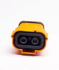 Rock Solid Heavy Duty EV Battery Plug With Top Shelf Waterproof Seal Built Different For Smooth Power Delivery And Tight 2 Pin 150 Amp Lock Connector, front view.