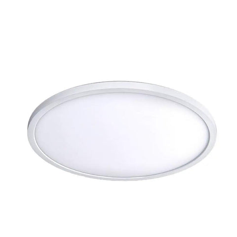 Round 15 Inch LED Flush Mount Light, Energy Star Rated, 3000K Warm White, White Aluminum Housing With Diffuser, ADA And CEC Title 2 Compliant