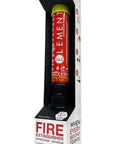 Straight Up No Hassle Compact Fire Extinguisher Packing Extended 100 Second Discharge For Car Rv Boat Shed Storage, in packaging.
