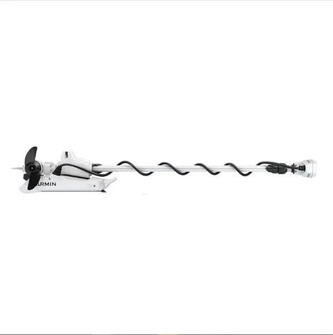 Tight 100 Lb Thrust 90 Inch Electronic Trolling Motor White With Gps Anchor Lock Ahrs Heading Control side view image.