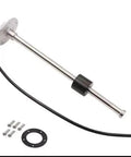 No-Hassle Plug And Play Fuel Tank Sending Unit And Water Level Gauge For Boats Trucks And Cars SAE Five Hole 0 To 190 Ohms 150 MM showing stainless steel design and components.