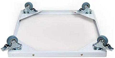 Heavy Duty Washing Machine Base Casters Universal Appliance Roller Wheels showing adjustable stainless steel platform with smooth gliding casters.