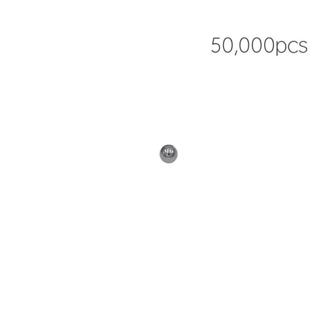 Top Shelf Grade 100 3mm 304 Stainless Steel Bearing Balls 50000 Piece Bulk Pack on white background.