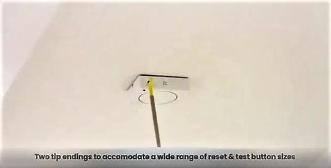 Premium Telescopic Smoke Alarm Tester Pole For Hassle Free Ceiling Inspections reaching ceiling detector with dual tips for versatility.