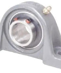 Heavy Cast Iron Pillow Block Bearing With 30Mm Bore And Set Screw Locking Collar Fully Relubricatable Assembly side view showing solid foot design.