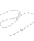 Sturdy White Plastic Beaded Pull Chain 10 Meter Replacement Cord With Bottom Weight Link Clip Connector For Vertical Blinds Shutter Repair Gear Smooth Pull in a close-up view.