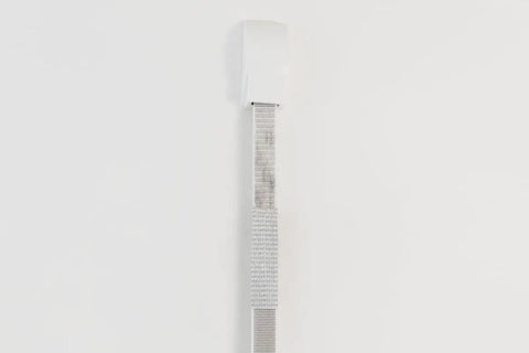Top Tier Blind Strap Replacement Kit For Retractable Window Coverings with grey webbing and white clip for easy installation.