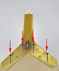 Built Tough Gold Trimmed Tripod Furniture Legs With Thick Triangle Base for Coffee Tables, showing gold metal leg with screws.