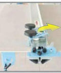 Beefy Professional Grade Large Format Panel Tile Cutter Up To 130 Inches Long showing rubber coated scoring beam and cutting wheels.