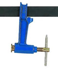 Premium Steel Plunger Screw Clamp Featuring Beefy T Handle And No Nonsense Non Slip Braking Mechanism For Killer Holding Power On Demanding Construction Sites with steel frame.