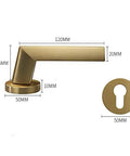 Premium Gold Plated Zinc Alloy Interior Door Handle Featuring Heavy Duty Hardware And Smooth As Silk Operation Built Tough For Tight Doorways And Instant Room Upgrades with dimensions 120mm x 55mm x 50mm.