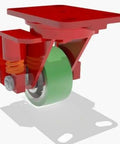 Heavy Hitter Four Inch Swivel Caster With Spring Loaded Stem And Ridin Smooth Polyurethane On Cast Iron Wheel Featuring Precision Ball Bearings