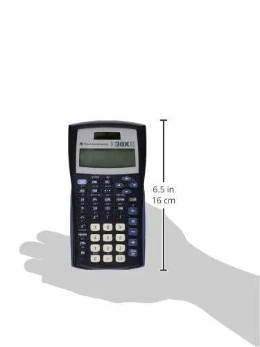 Legit Game Changing Scientific Calculator Featuring Two Line Display Advanced Statistics And Quick Fraction Conversions shown in hand for size reference.