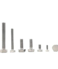 Shop Grade Two Titanium Hex Head Bolts M16 Metric Thread Heavy Duty Fasteners in varying sizes for automotive projects.