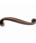 Top Shelf Ten Pack Hammered Antique Copper Cabinet Pulls With Killer Rustic Finish Heavy Duty Zinc Alloy Drawer Handles and Door Hardware For Kitchen Upgrades featuring a curved design and rough texture.