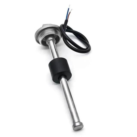Badass Zero One Ninety Ohm Fuel Sending Unit With Water Level Monitor Stainless Steel Dashboard Gauge Kit side view with wires