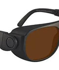 Top Shelf Laser Safety Glasses With Brown Ipl Contrast Filter For Photofacial Sessions, Model 66 black frame with brown lenses.