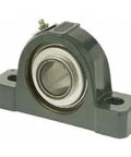 Dodge Heavy Duty Cast Iron Pillow Block Bearing With Two Bolt Mount And Springlok Shaft Lock Relubricatable Design Built Tough For Daily Grind And Smooth Operation close-up view.