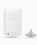 Wired Dual PIR Motion Sensor With 12V High Decibel Infrared Alarm For Top Notch Home Security Setup To Keep Your Spot Locked Down Tight Through Bedrooms And Living Rooms - white plastic design with mounting bracket.