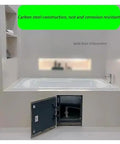 Heavy Duty Concealed Door Hinges Stainless Steel Invisible Hardware For Ultra Slick Hidden Access Panels And Bathroom Inspection Doors With Tight No Hassle Tile Or Drywall Setup visible under bathroom sink access panel.