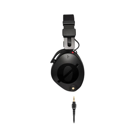 Rodecaster Pro II Integrated Audio Production Console With 2 Podmics Nth-100 Headphones showing black design and cable.