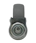 Front view of 3 Inch Threaded Stem TPR Caster With 110 Lb Load Capacity, Gray TPR Wheel On Black Polypropylene Hub, Ball Bearing Swivel.