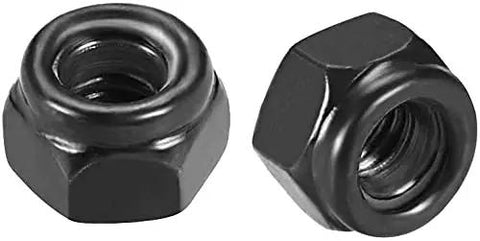 Premium M3 X 0.5mm Hex Lock Nuts Built Like A Tank With Nylon Insert, black zinc plated carbon steel, pack of 100