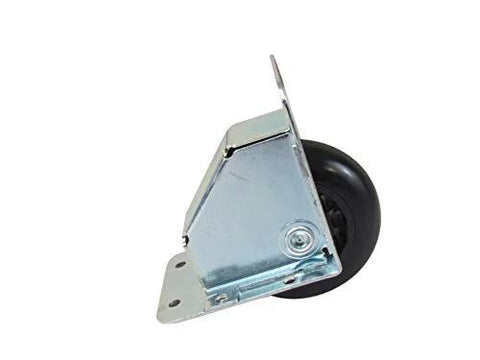 Side view of Medium Recessed Tilt Caster Housing With 2.75 Inch Diameter Polyurethane Wheel Ball Bearings 100 Pound Capacity Zinc Finish 16 Gauge Steel