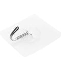 Heavy Duty Self Adhesive Hooks 50 Pack Waterproof Shower Wall Mounts No Drill Damage Free Reusable Utility Holders That Stick Like Crazy And Keep Things Tidy Without The Hassle, clear self-adhesive mount with stainless steel hook.