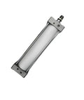 Heavy Duty Mini Pneumatic Cylinder Double Acting Single Rod Tie Rod Frame Rugged As Nails Industrial Component Built For Tight Spaces And Smooth Straight Shooter Operation, viewed from top.