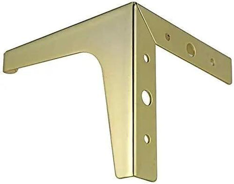 Built Tough Gold Trimmed Tripod Furniture Legs With Thick Triangle Base For Coffee Tables Sofas And TV Stands Heavy Duty Replacement Parts. Gold metal corner bracket.
